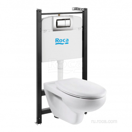 ПЭК Roca Victoria 893100000 подвесная чаша + инсталляция + сиденье + панель смыва