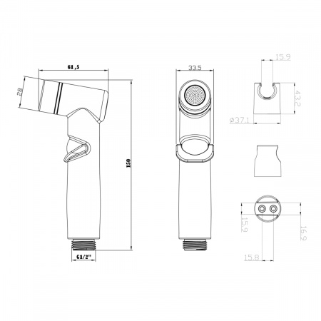 Комплект для биде Lemark LM8088С с гигиеническим душем