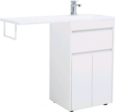 Тумба с раковиной Aquanet Токио 110 R белый (напольная, 1 ящик, 2 дверцы)