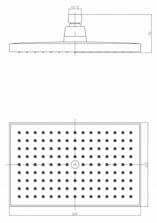 Лейка Lemark LM8039C для верхнего душа, 1-функциональная