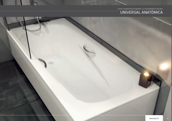 Ванна стальная BLB Universal Anatomica HG 170x75 см с отверстием для ручек
