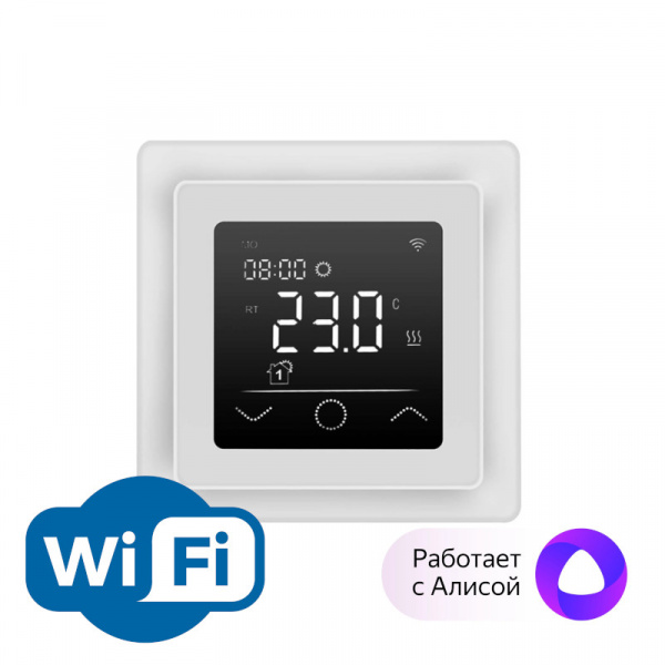 Терморегулятор для тёплого пола F 60 Wi-Fi White белый, программируемый