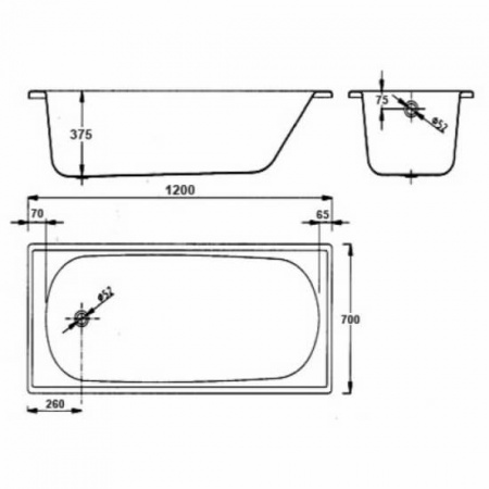 Ванна стальная BLB Europa 120x70 см