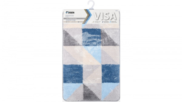 Коврик для ванной Fixsen Visa 1-ый, FX-5005X, серо-голубой, 50х80см