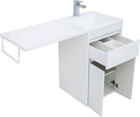 Тумба с раковиной Aquanet Токио 110 R белый (напольная, 1 ящик, 2 дверцы)