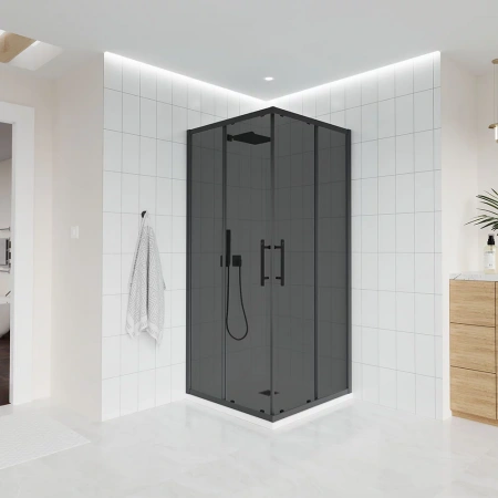 Душевой угол Veconi Evo 300 GR, 1000х900x1950, графит брашинг, тонированное матовое стекло