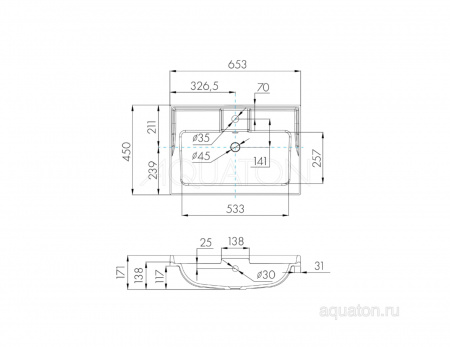 Раковина Aquaton Фабиа 65 белая