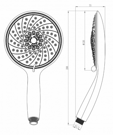 Лейка душевая Lemark LM0816C, 6-функциональная