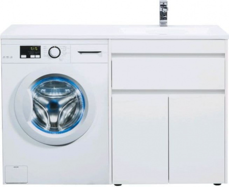 Тумба с раковиной Aquanet Токио 130 R белый (напольная, 1 ящик, 2 дверцы)