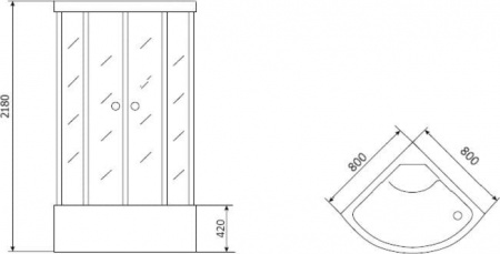 Душевая кабина Timo Eco TE-0780, 80x80x218 см